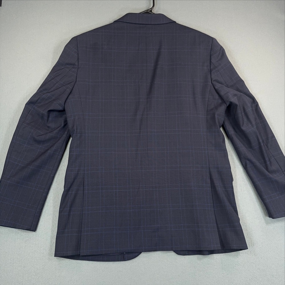 Jos A Bank 1905 Slim Fit Navy Windowpane Organica Wool Blazer 42R brrr Comfort - Picture 11 of 11
